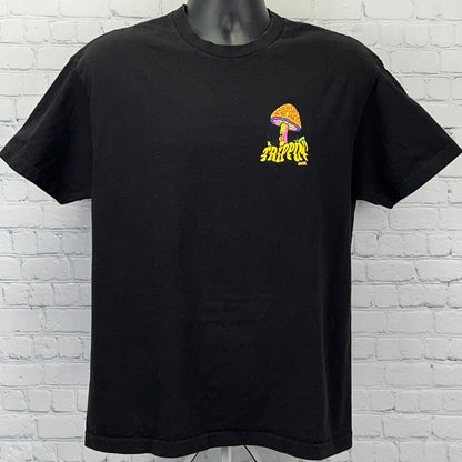 DGK Trippin T Shirt L Large Black Psychedelic Magic Mushrooms Shrooms Skater Tee