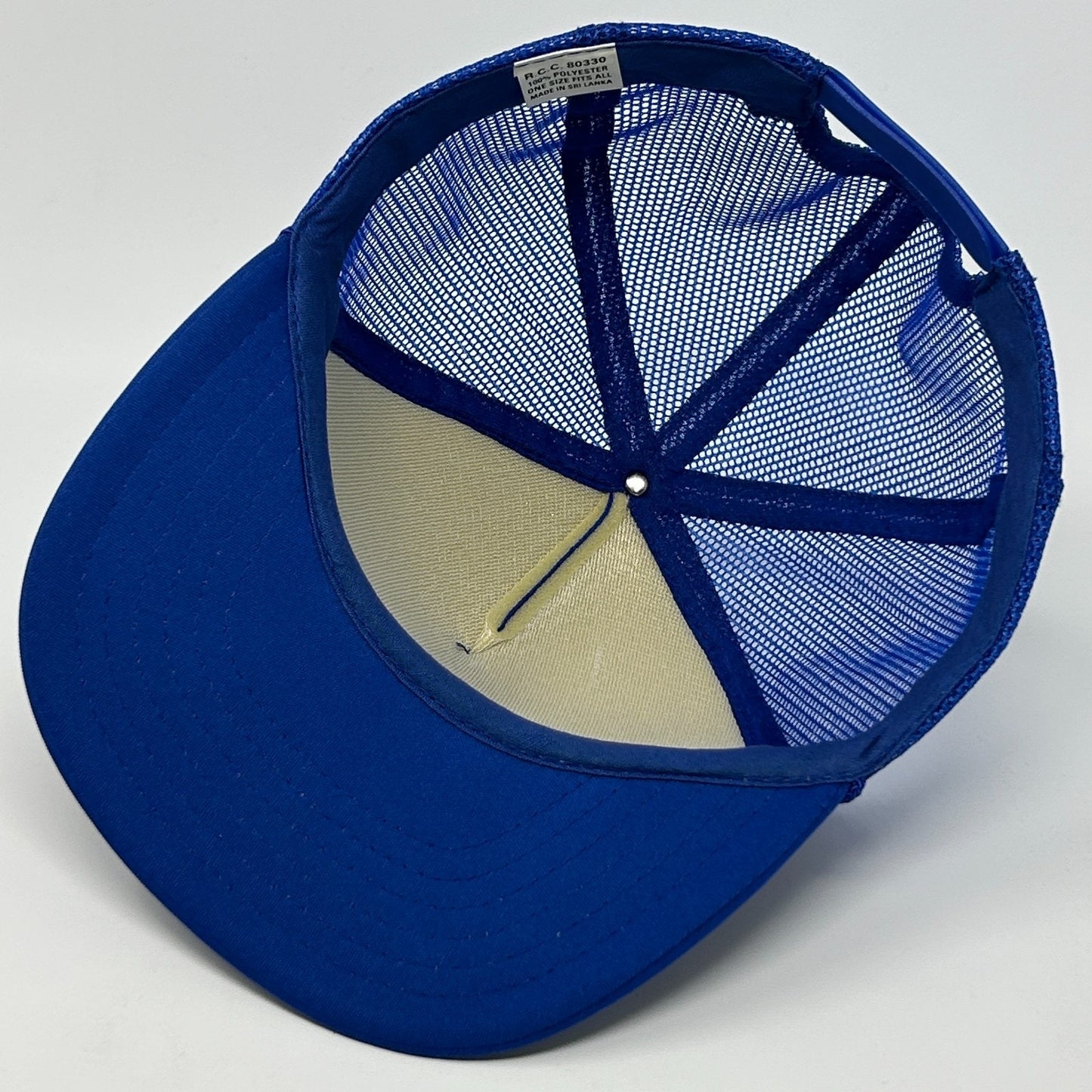 Vintage 90s Aldran Trucker Hat Baseball Cap 5 Panel A-Frame Mesh Snapback Blue