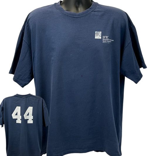 Vintage IFTC State Street Corporation T Shirt Mens XXL 2XL Blue 90s Banking 44