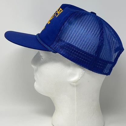 Vintage 90s Toy Show Ipava Illinois Hat Baseball Cap Tractor Rope Snapback Blue