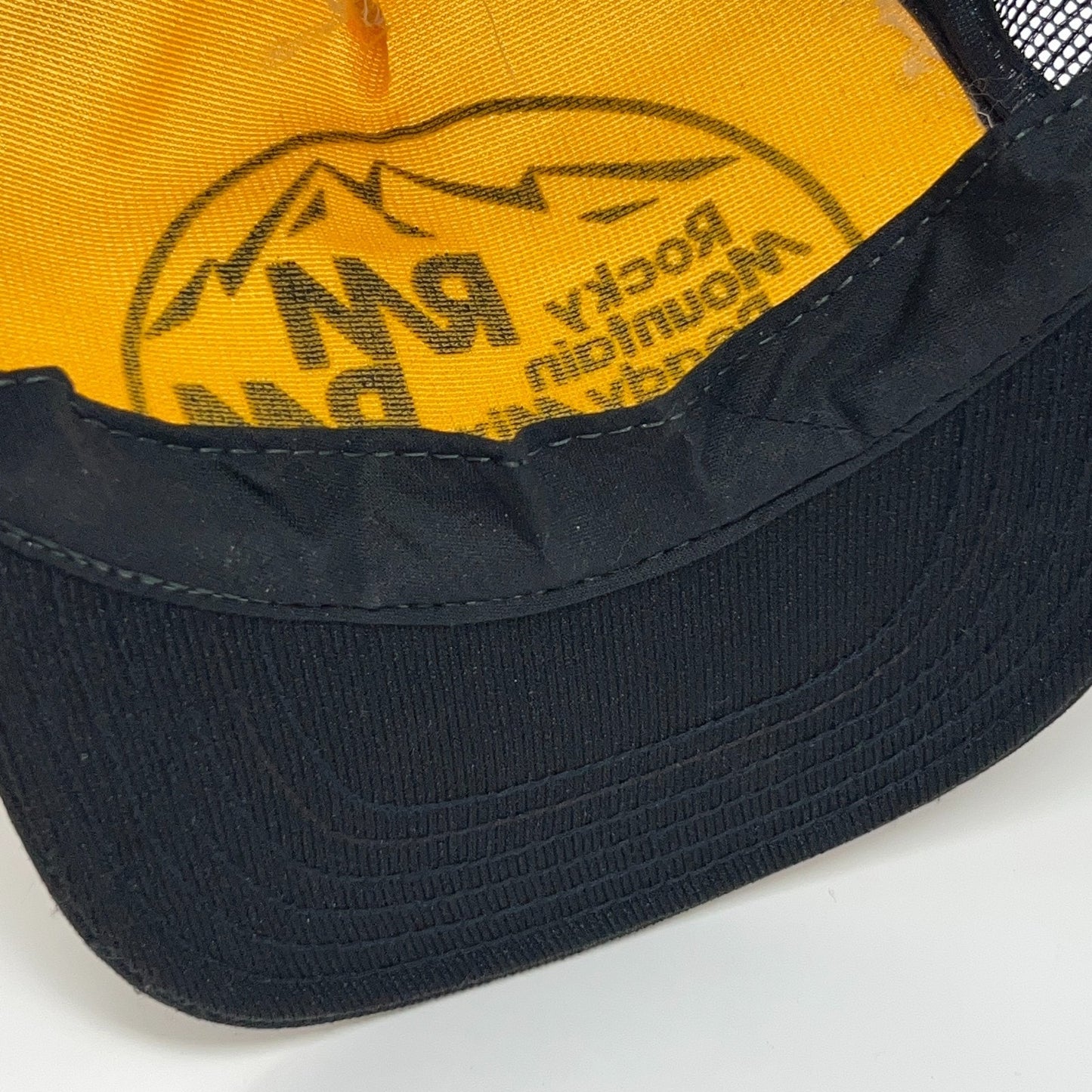 Vintage 80s Rocky Mountain Ready Mix Trucker Hat Baseball Cap Black Snapback USA