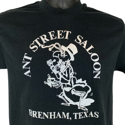 Camiseta vintage de los años 80 de Ant Street Saloon, pequeña, hecha en EE. UU., con el bar Brenham Texas