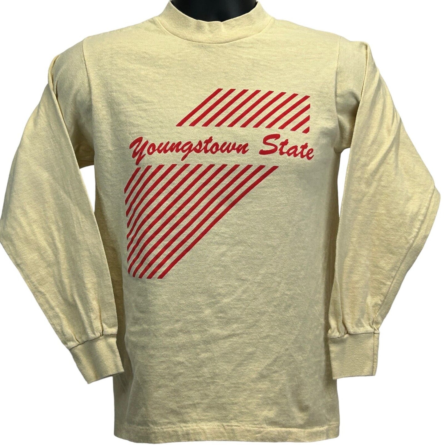 Youngstown State University Vintage 80s T Shirt Small YSU Penguins Mens Yellow