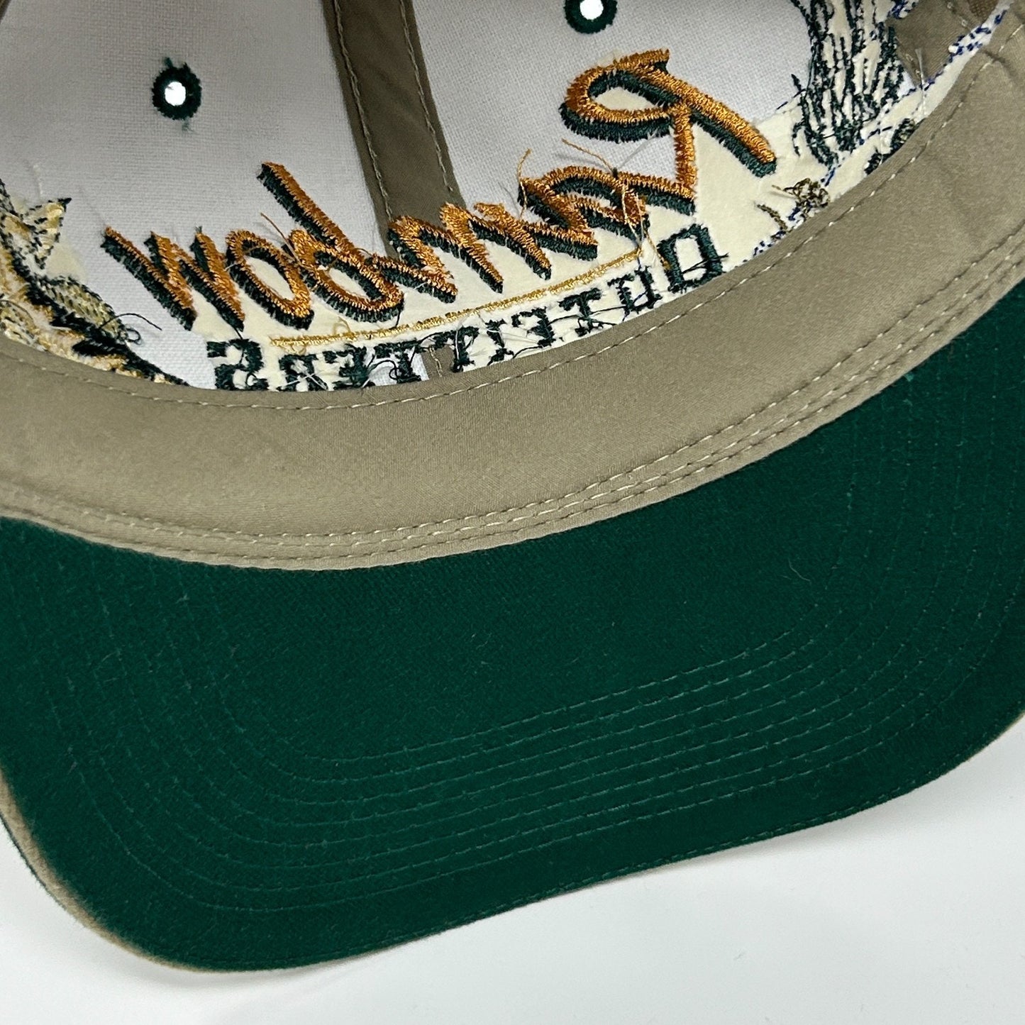 Vintage Rambow Outfitters Hat Cap Beige 90s Fishing FIsherman Strapback 6 Panel