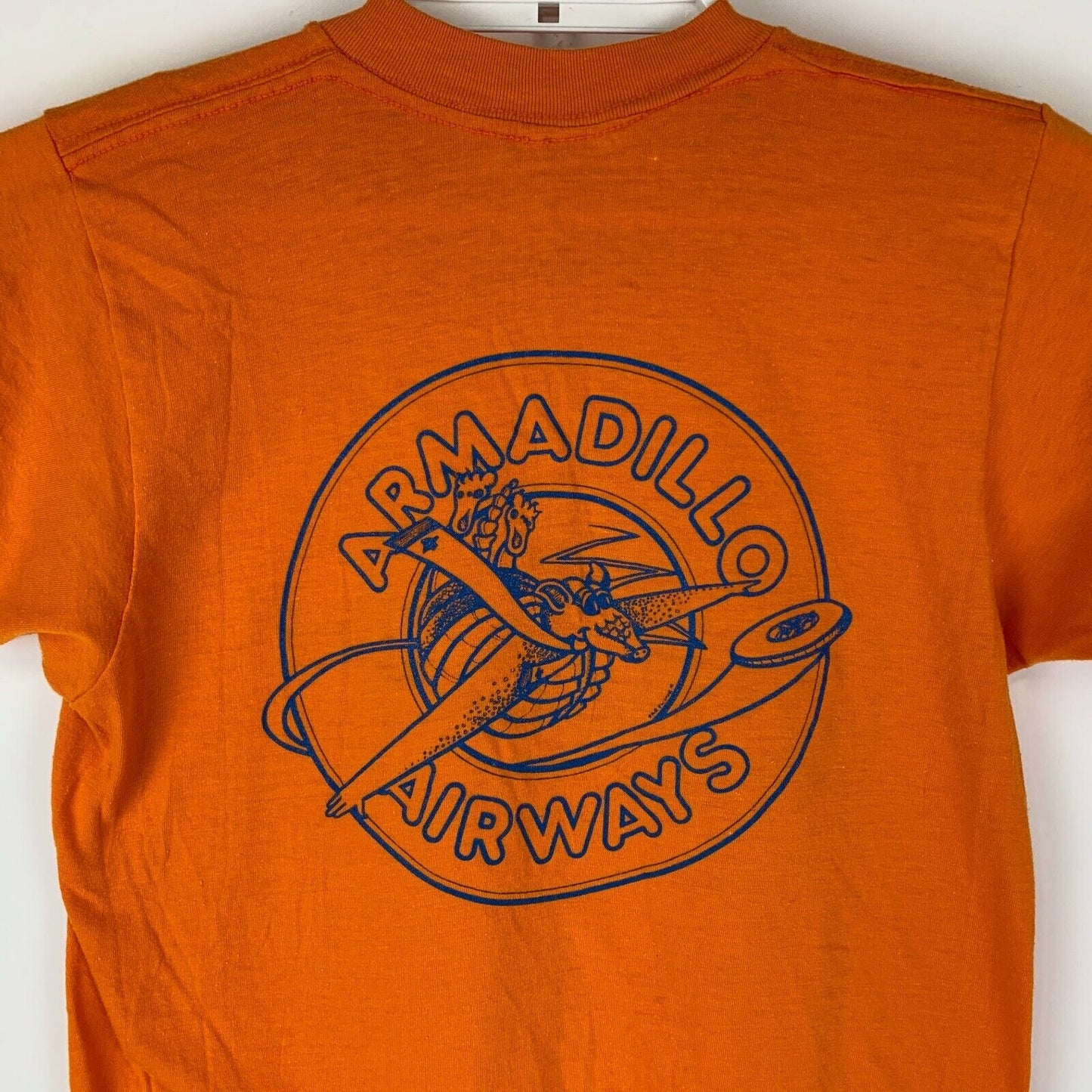 Camiseta vintage Sunkist Armadillo Airways Frisbee, talla pequeña, años 80, para hombre, color naranja