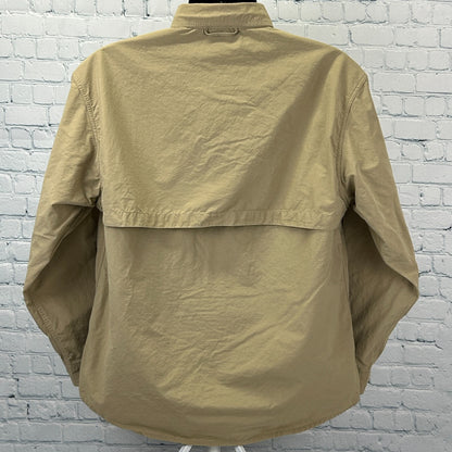ExOfficio Button Front Shirt Hiking Hiker Fisherman Fishing Vented Beige Medium