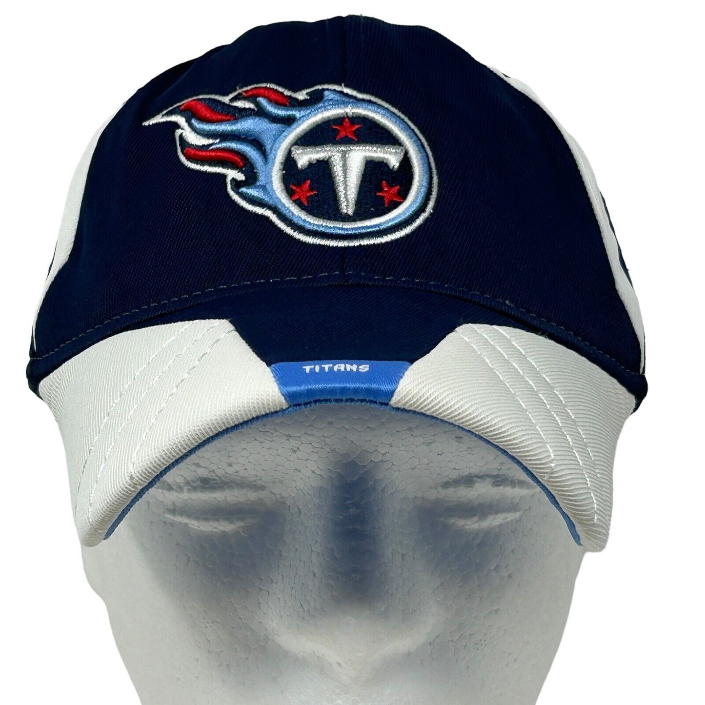 Gorra de béisbol de los Tennessee Titans, ajustada, flexible, talla M/L, azul, Reebok, de seis paneles, NFL