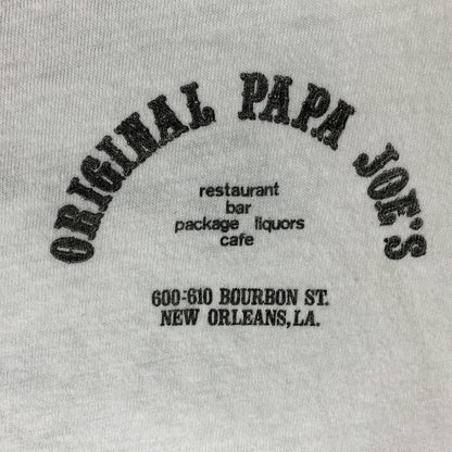 Vintage Papa Joes Intercourse Club T Shirt Mens Small New Orleans NOLA 70s White