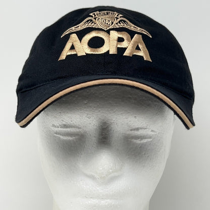 AOPA Aircraft Owners Pilots Assoc Dad Hat Baseball Cap 75 Years Strapback Black