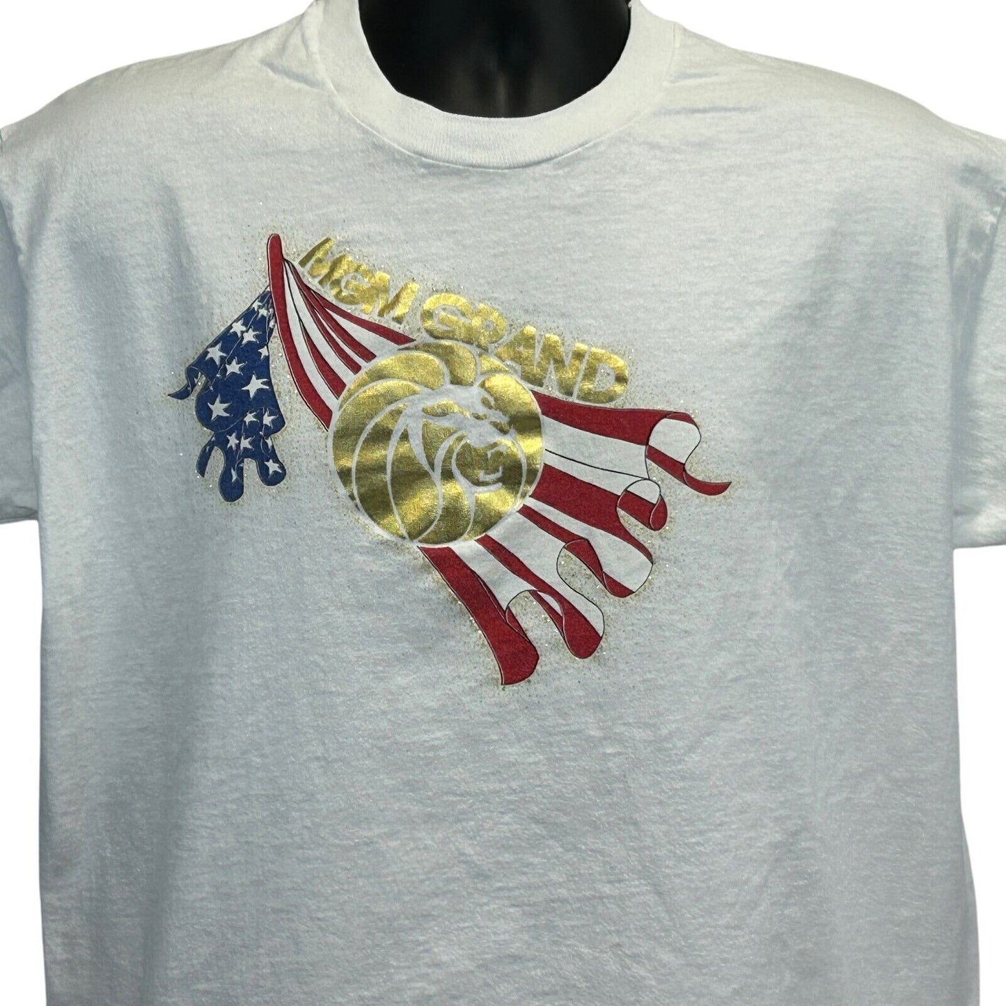 MGM Grand Las Vegas Vintage T Shirt X-Large 90s Casino Patriotic USA Mens White