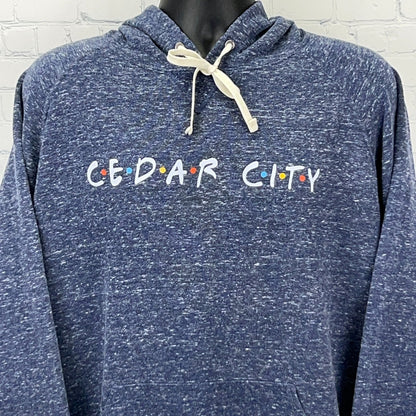 Cedar City Utah Hoodie 2XL XXL Heather Blue Friends Style Pullover Sweatshirt
