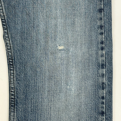 Levis 514 Straight Fit Jeans Distressed Levi Strauss Denim Blue Mens 32x32