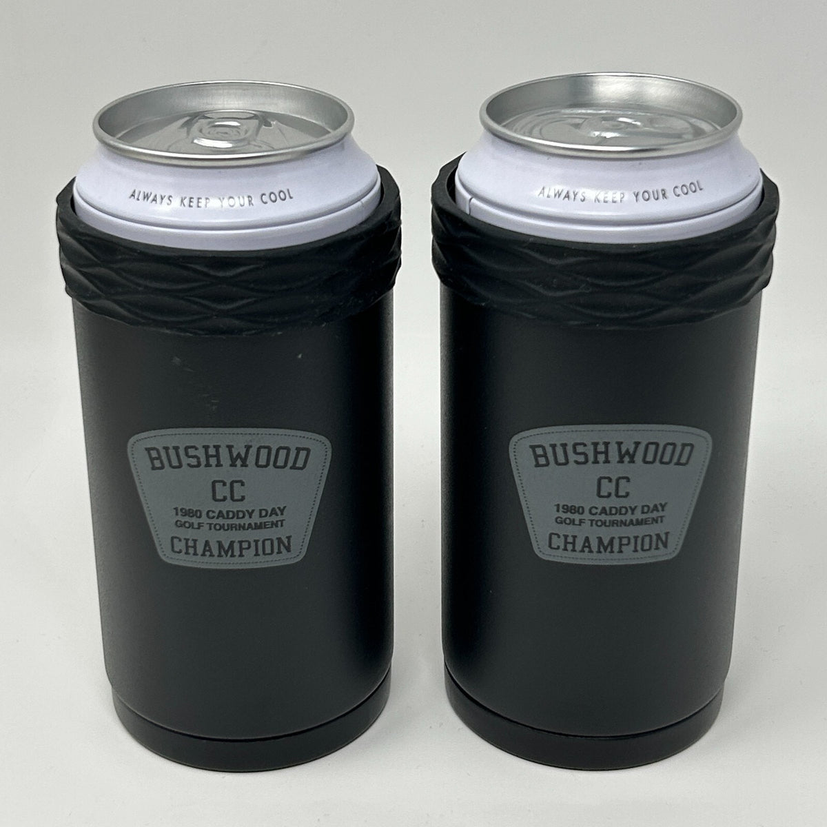 Lot of 2 Caddyshack Corkcicle Arctican Can Bottle Cooler Black Travis Mathew