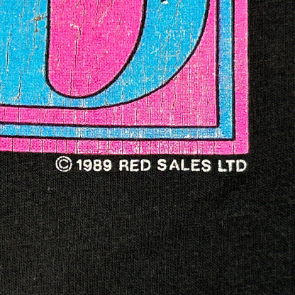 Camiseta Simply Red, talla grande, estilo vintage, banda pop de los años 80, manga larga, fabricada en EE. UU., para hombre, color negro