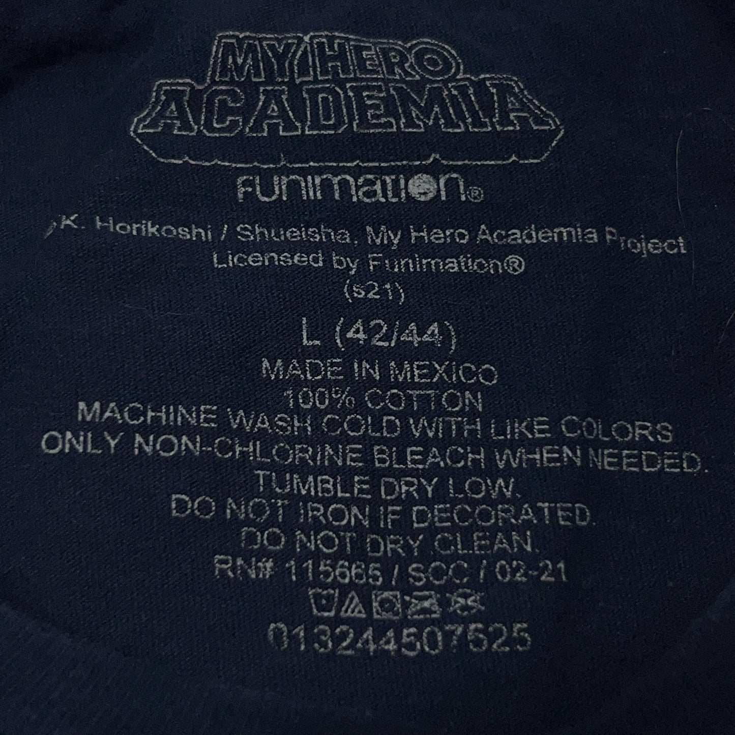 My Hero Academia T Shirt Japanese Manga Anime Deku Izuku Midoriya Blue L Large