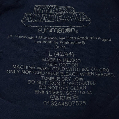 My Hero Academia T Shirt Japanese Manga Anime Deku Izuku Midoriya Blue L Large