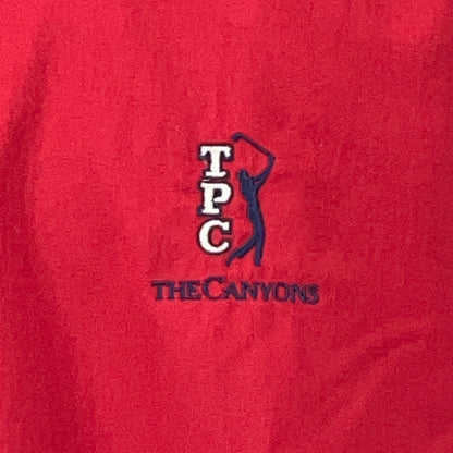 Vintage 90s TPC The Canyons Windbreaker Jacket Red Las Vegas Golfing M Medium