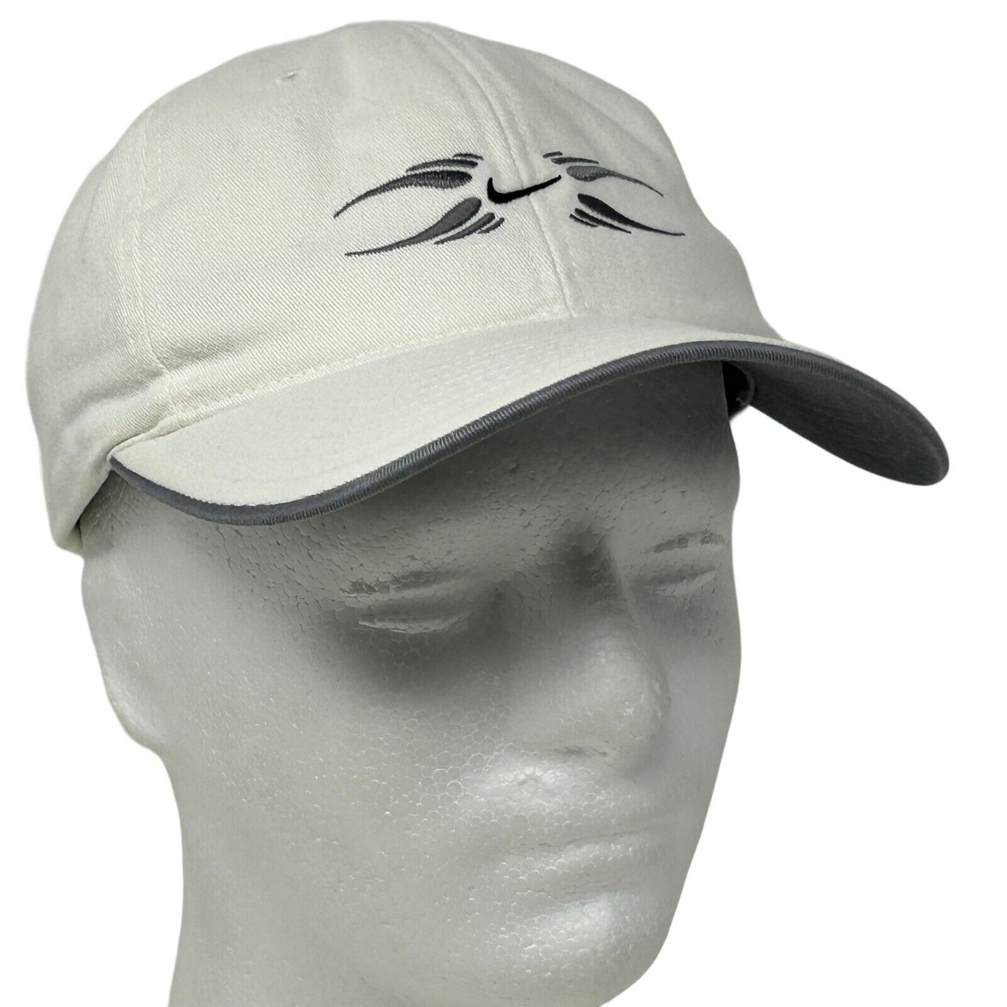 Nike Swoosh Logo Baseball Hat Cap Strapback Six Panel White