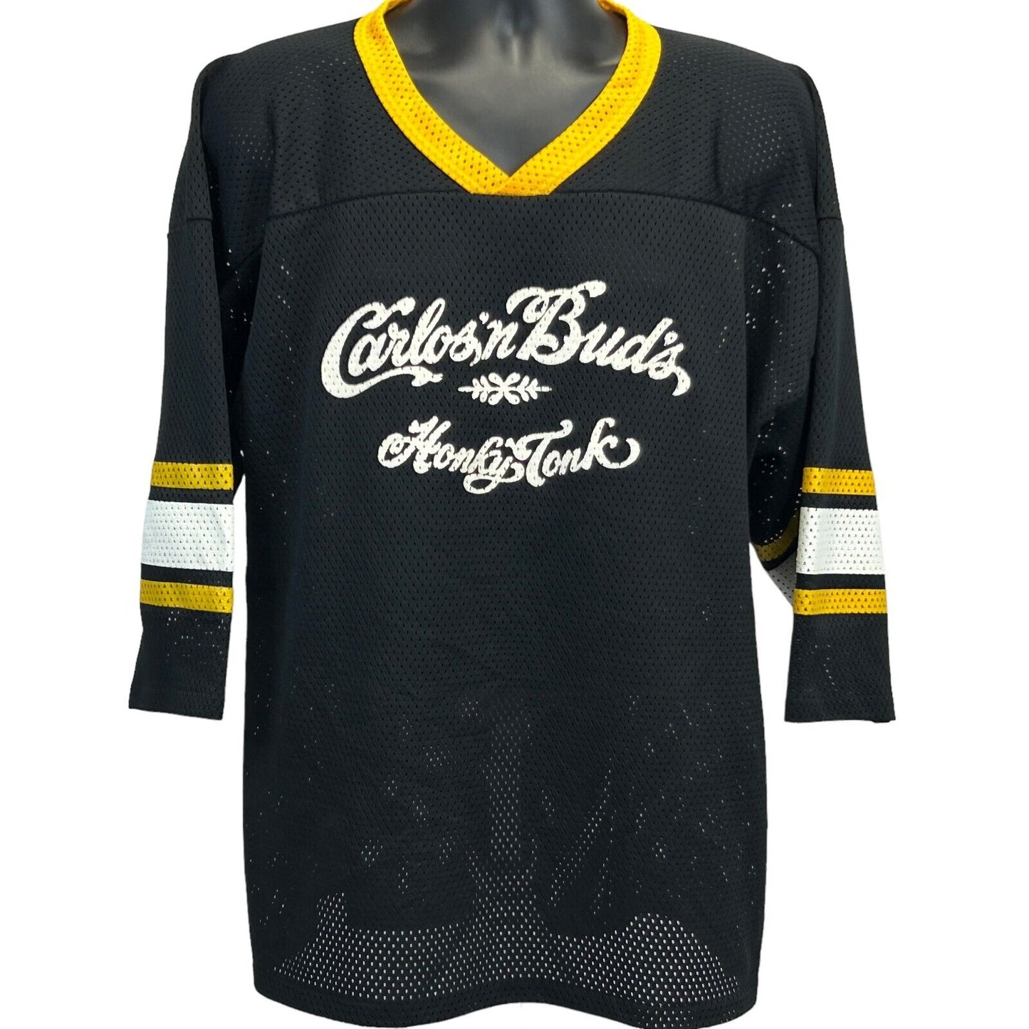 Carlos 'n Bud's Honky Tonk Hockey Jersey Vintage 90s XXL Vancouver Mens Black