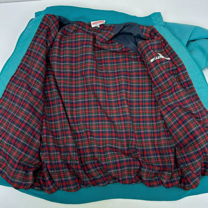 Vintage 90s Temple Inland Bomber Jacket Austin Texas USA Made Blue Mens L Large