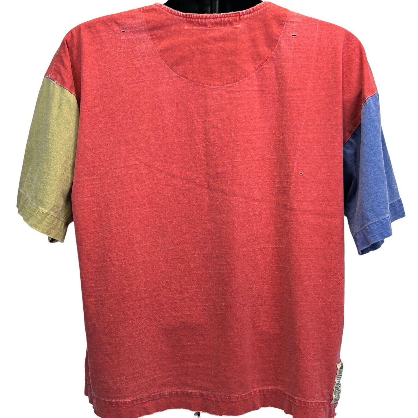 Quiksilver Distressed Vintage 80s 90s Henley T Shirt Medium Surfer Tee Mens Red