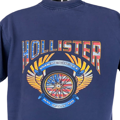 1998 Hollister Biker Rally Vintage 90s T Shirt Independence Day Motorcycle XL