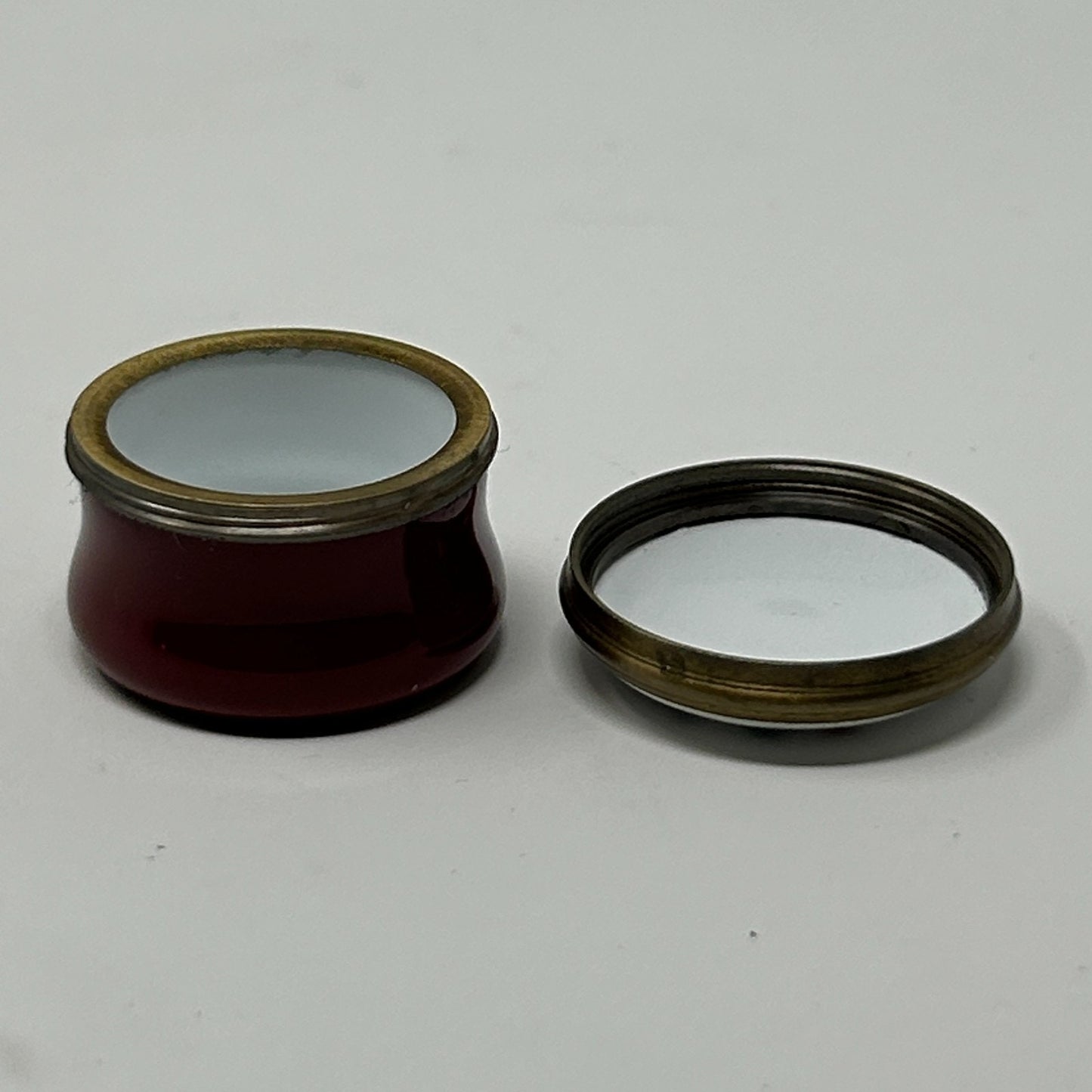 Vintage Halcyon Days Enamel Screw Top Jar "The Gift Is Small" Bilston England