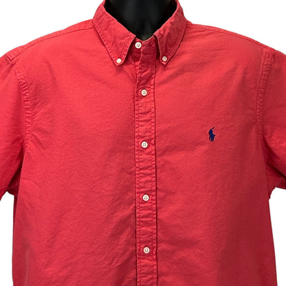 Polo Ralph Lauren Short Sleeve Sport Shirt Mens X-Large Button Front Classic Red