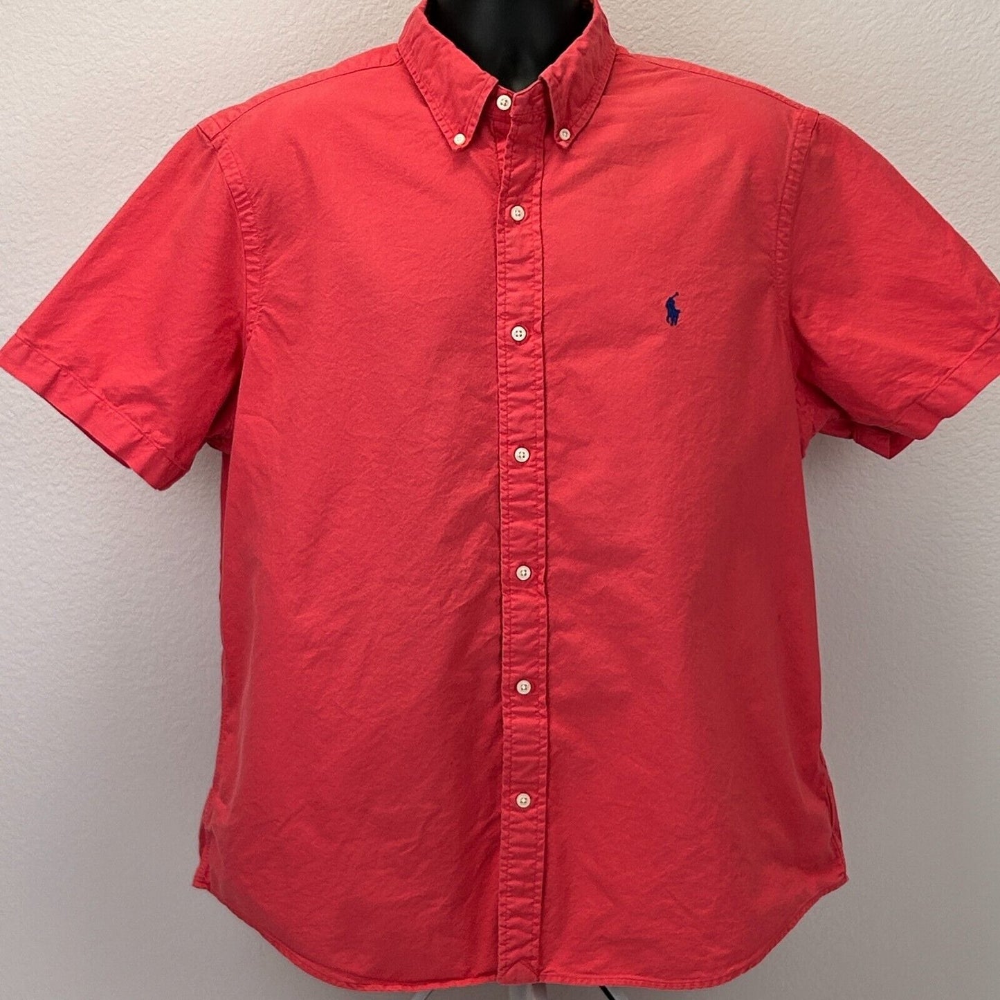 Polo Ralph Lauren Short Sleeve Sport Shirt Mens X-Large Button Front Classic Red