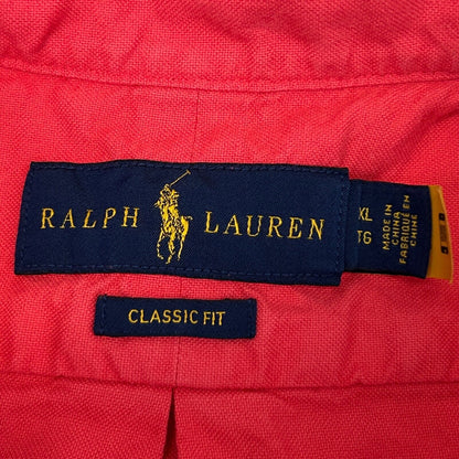 Polo Ralph Lauren Short Sleeve Sport Shirt Mens X-Large Button Front Classic Red