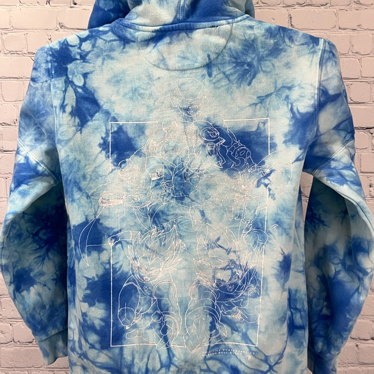 Primitive x Dragon Ball Super Hoodie S Small Hooded Sweatshirt Blue Tie Dye