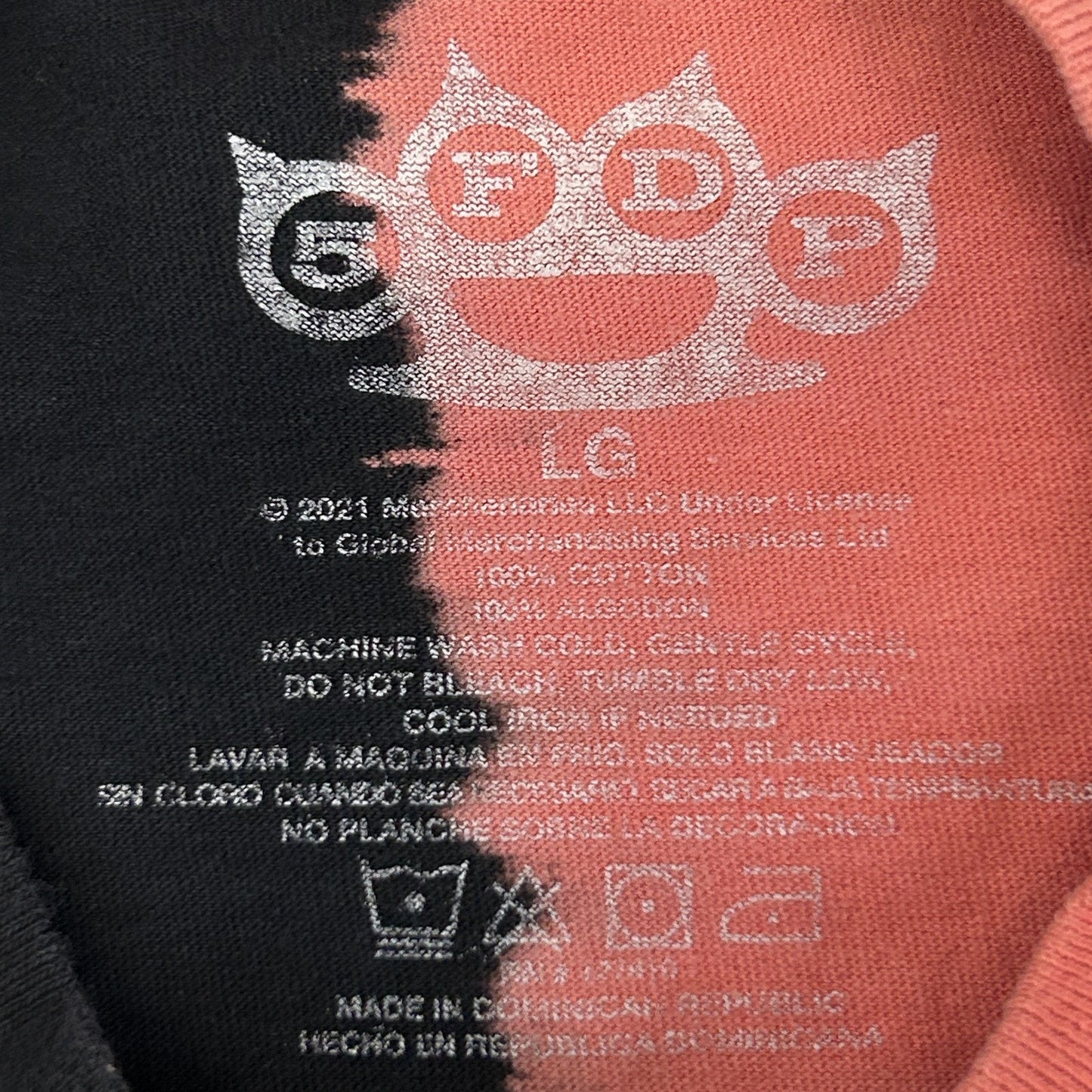 Five Finger Death Punch Jekyll and Hyde T Shirt 5FDP Band Tie Dye Orange L Large