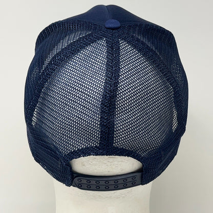 Vintage AMVETS Missouri Veterans Navy Blue Trucker Snapback Baseball Hat Cap