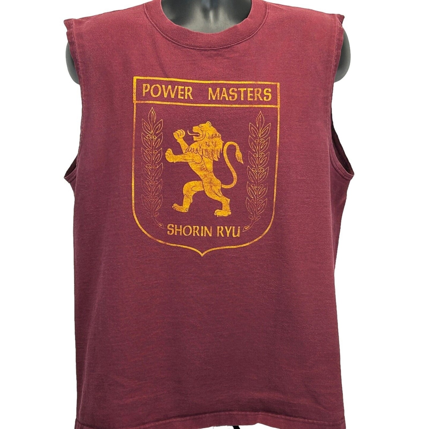 Camiseta vintage de karate Shorin Ryu de Power Masters, de artes marciales, de los años 90, para hombre, color rojo