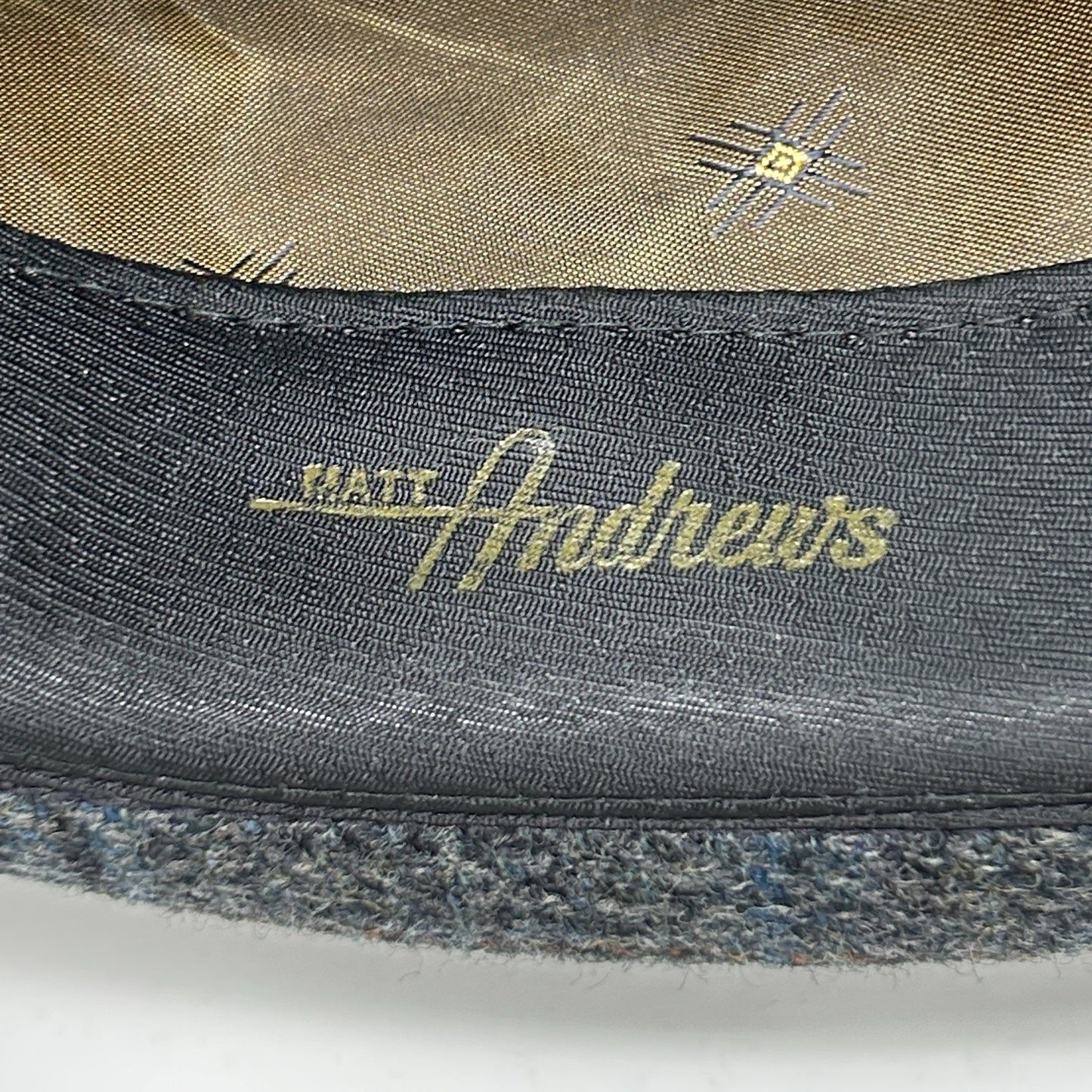 Vintage Matt Andrews Fedora Hat Mens 6 5/8 Gray Tweed Plaid 50s 60s