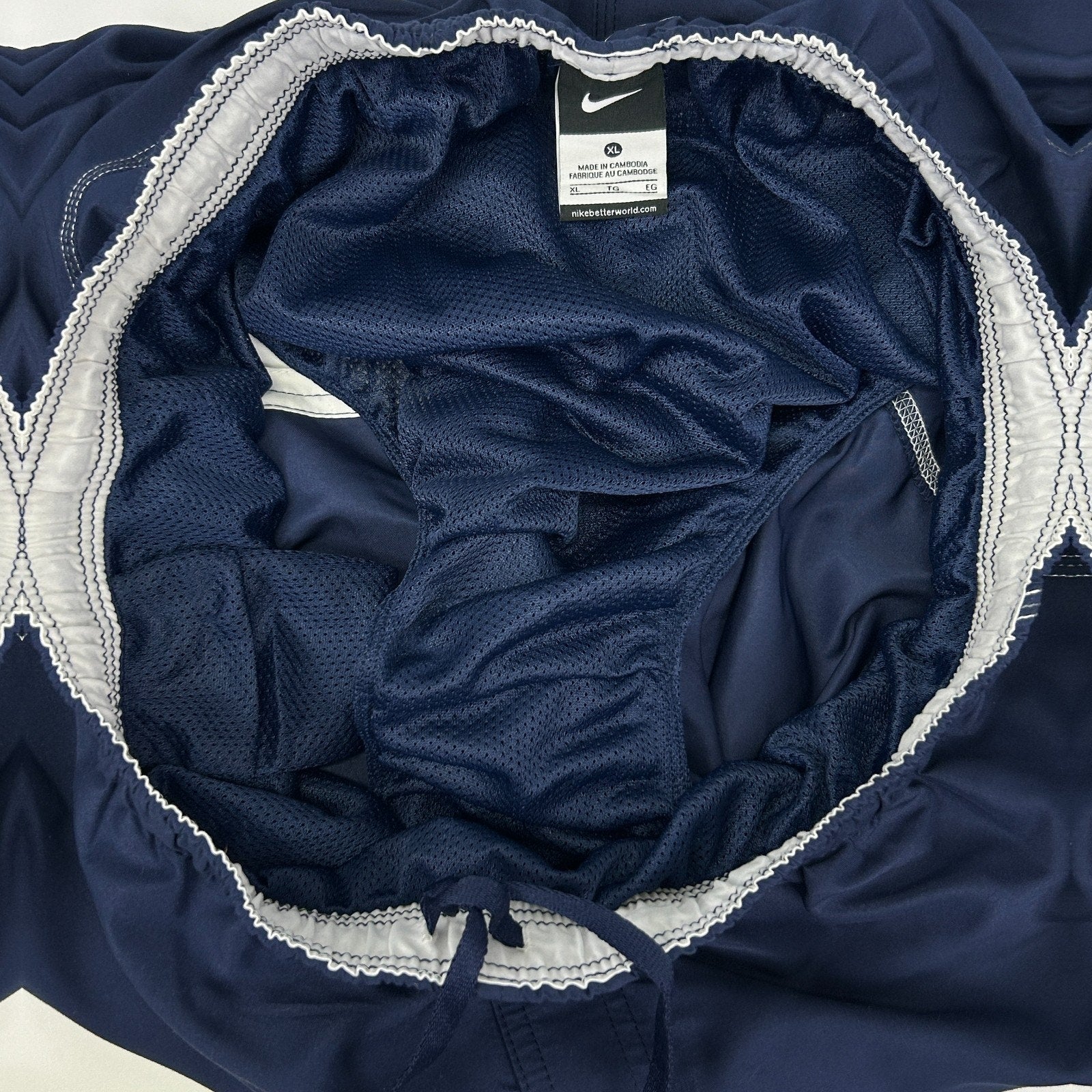 Nike Board Shorts Swim Trunks Mesh Lined Pockets Drawstring Blue XL X-Large - Neon Vintage