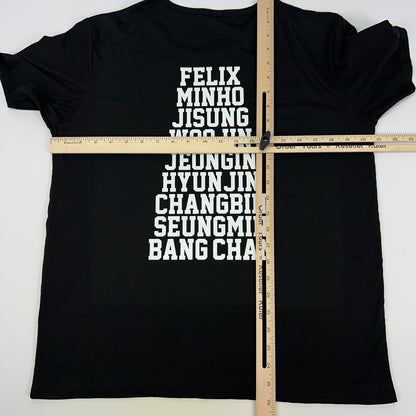 Stray Kids T Shirt Korean K-Pop Boy Band Short Sleeve Black Tee Unisex L Large