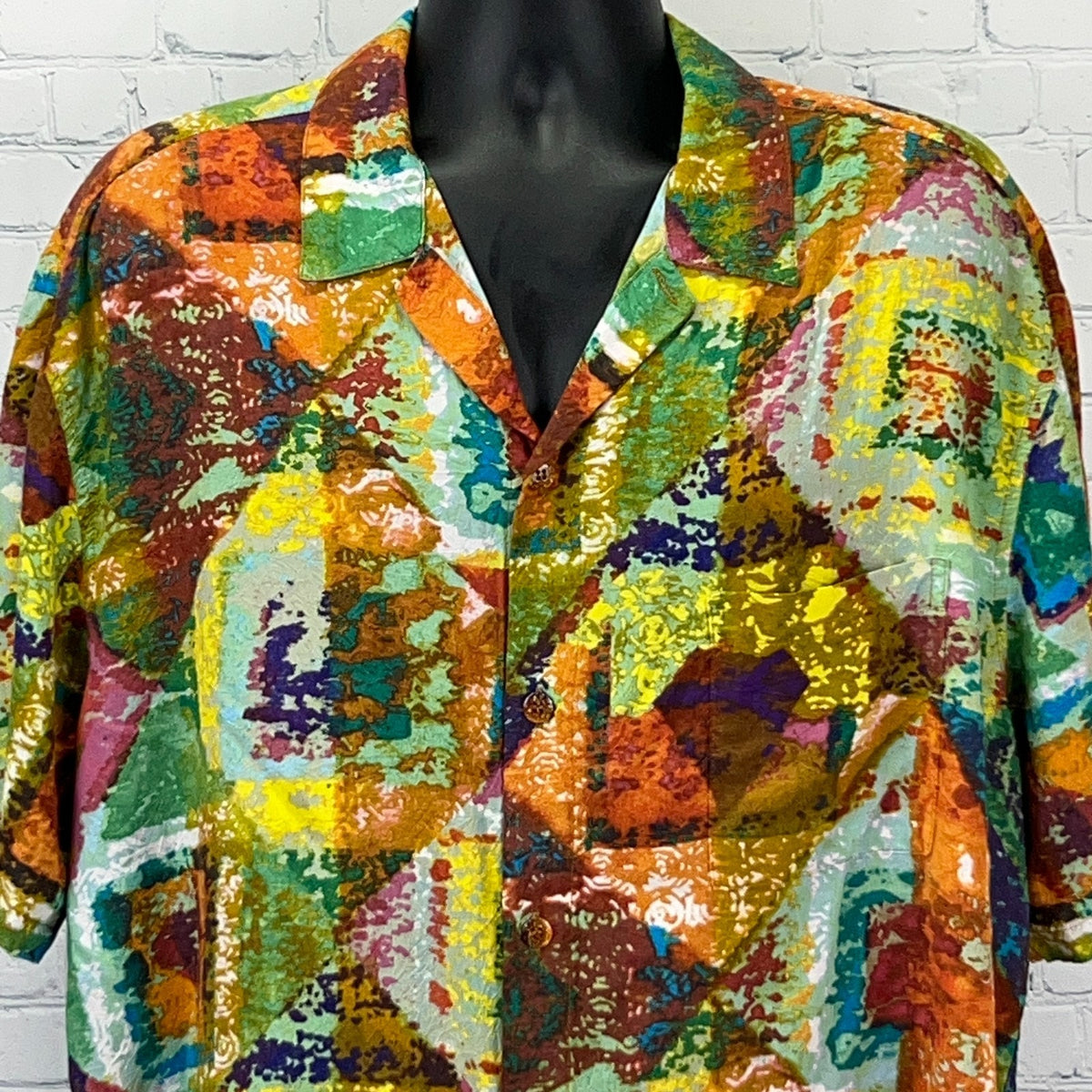 Jams World Diamond Road Shirt 2XL XXL Hawaiian Aloha Rayon Abstract Button Up