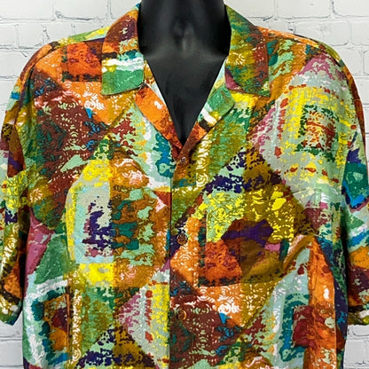 Jams World Diamond Road Shirt 2XL XXL Hawaiian Aloha Rayon Abstract Button Up
