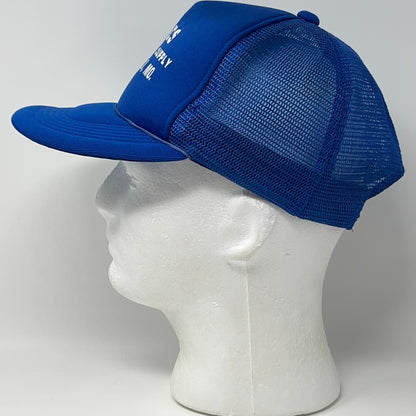 Vintage 80s Fields Hardware Trucker Hat Baseball Cap Waynesville Snapback Blue