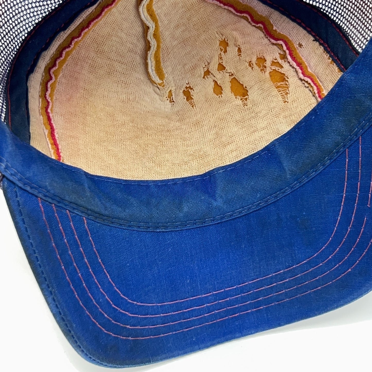 Vintage 80s Bass Cat Fishing Boats Trucker Hat Baseball Cap Mesh Snapback Blue