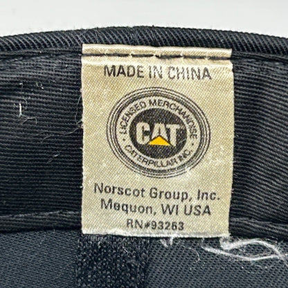 Vintage 90s CAT Racing NASCAR Hat Cap Caterpillar Auto Racing Snapback Black