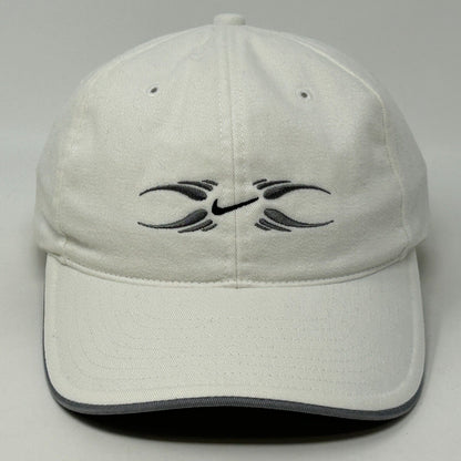 Nike Swoosh Logo Baseball Hat Cap Strapback Six Panel White