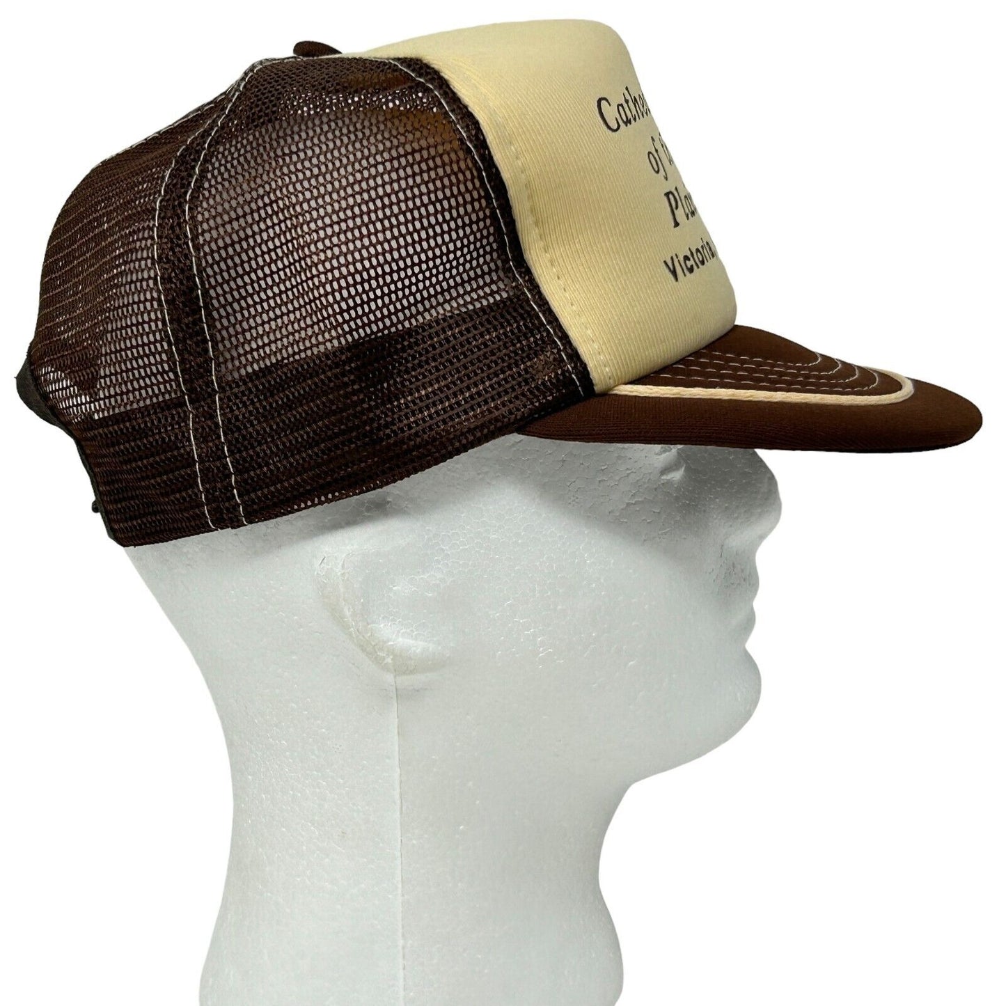 Cathedral of the Plains Vintage Trucker Hat Baseball Cap Victoria Kansas Brown