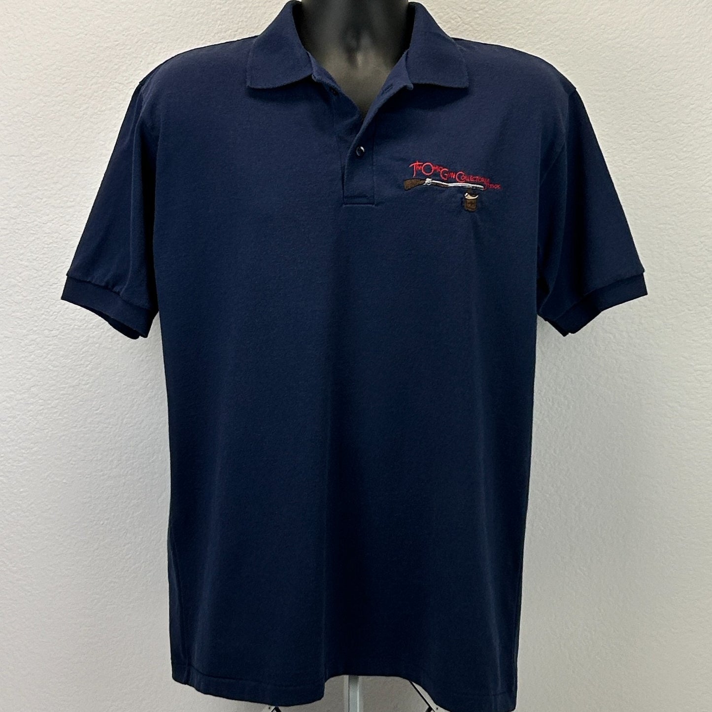 Vintage 90s The Ohio Gun Collectors Assoc Polo Shirt OGCA Firearms Blue L Large