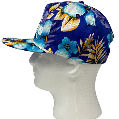 Ken Betts Hawaiian Floral Hat Vintage 90s Blue Rope Cord Snapback Baseball Cap