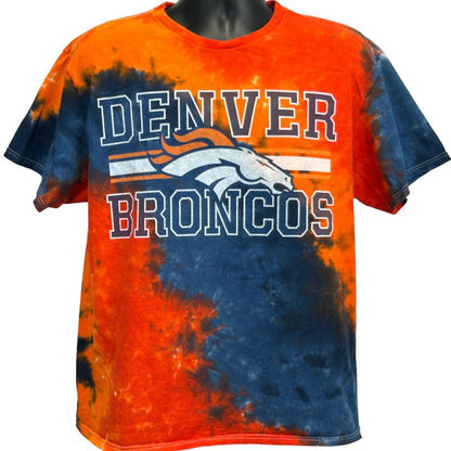 Denver Broncos T Shirt X-Large NFL Team Apparel Football Tie Dye Tee Mens Orange