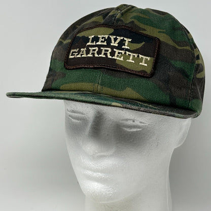 Vintage Levi Garrett Chewing Tobacco Hat Baseball Cap Camouflage Snapback Green