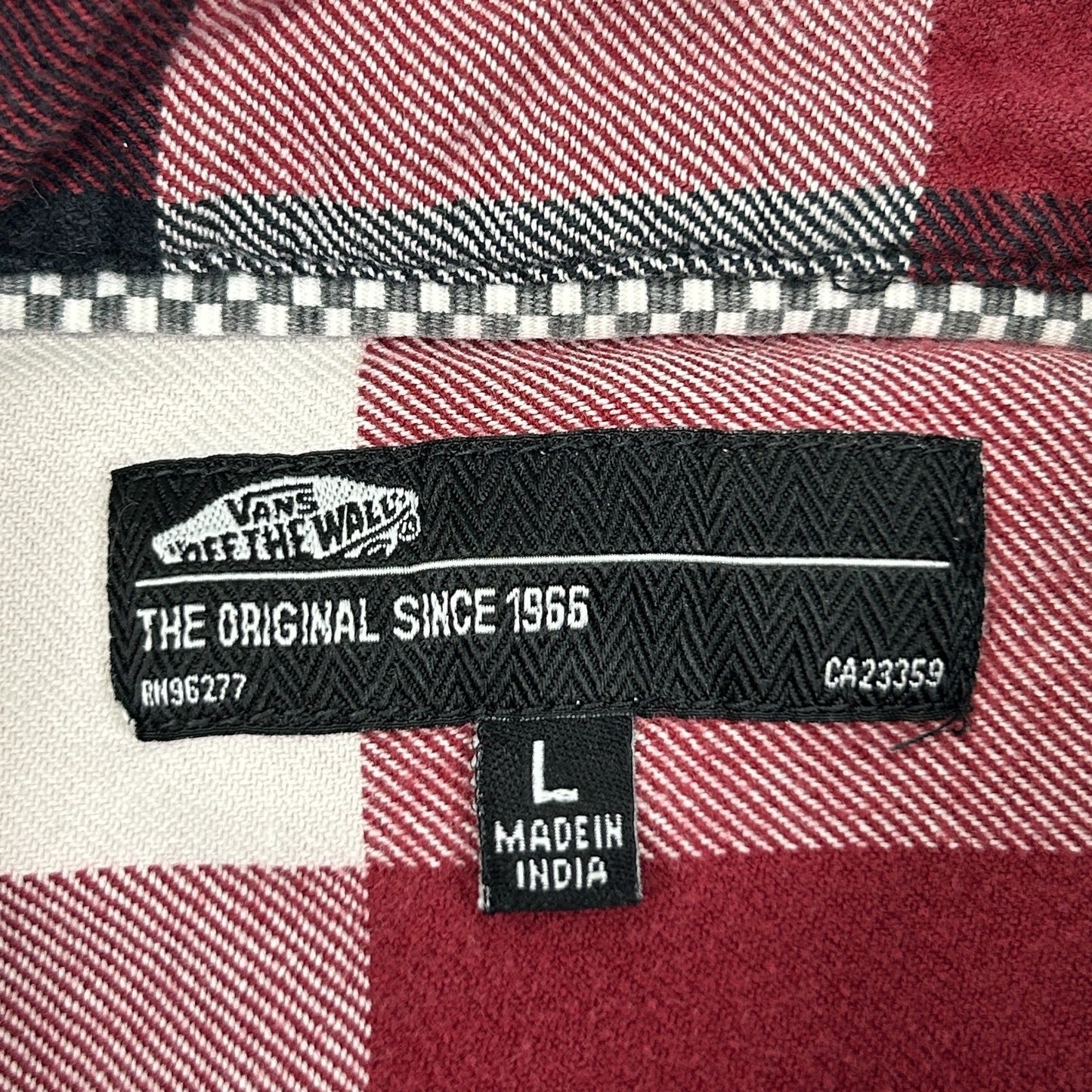 Vans Flannel Button Front Shirt Red Check Plaid Skater Skateboarding L Large - Neon Vintage