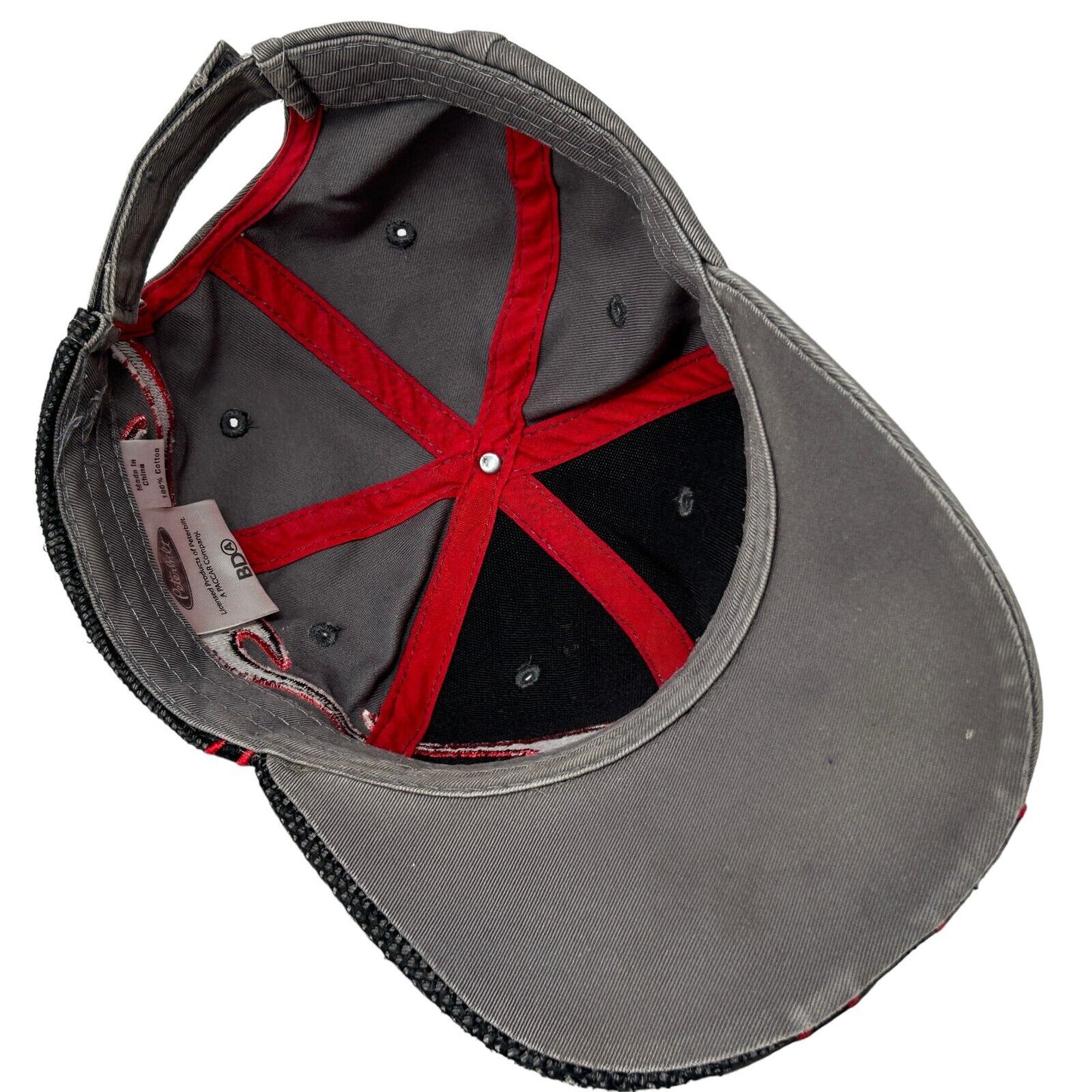 Peterbilt Flames Fire Hat Gray Carbon Fiber Look Trucking Strapback Baseball Cap